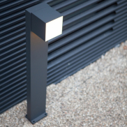 Lutec Cuba - tuinpaal - 23,7 x 11 x 75 cm - 12,2W LED incl. - IP54 - donkergrijs