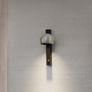 Nova Luce Lusa - wandlamp - Ø 10 x 26 x 13 cm - 10W LED incl. - mistig nikkel en zwart