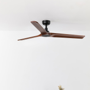 Faro Heywood L - plafondventilator - Ø 132 cm - mat zwart en donker walnoot