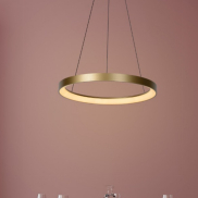 Lucide Vidal - hanglamp - Ø 58 x 70 cm - 50W LED incl. - mat goud/messing