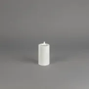 Konstsmide - LED blokkaars op batterijen met flakkervlam - Ø 7 x 12 cm - IP44 - wit