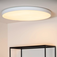 Lucide Unar - plafondverlichting - Ø 80 x 5 cm - 80W dimbare LED incl. - 3 stappen dimmer - wit