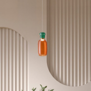 Nova Luce Pluma - hanglamp - Ø 15 x 179 cm - 9W LED incl. - goud, glanzend jaspis en oranje glas