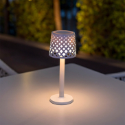 New Garden Gretita - buiten tafellamp op batterijen - Ø11,7 x 31 cm - 1W LED incl. - IP44 - wit