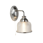 Searchlight Bistro II - wandverlichting met trekschakelaar - 15 x 25 cm - satijn zilver