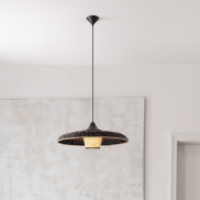 Nova Luce Capa - hanglamp - Ø 61 x 200 cm - natuurlijk, zwart en bruin