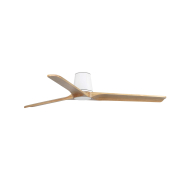 Faro Heywood Tub L - plafondventilator - Ø 132 cm - mat wit en pino