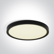 ONE Light Plafo - plafondverlichting - Ø 50 x 2,7 cm - 40W LED incl. - zwart