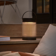 Nordlux Coupar Solar - draagbare tafellamp op zonne-energie met USB-poort - Ø 14 x 22 cm - 3 stappen dimbare - 3,2W LED incl. - IP44 - zwart