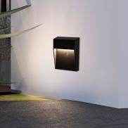 Nova Luce Fem - buiten wandverlichting - Ø 16 x 16 x 2,7 cm - 5W LED incl. - IP54 - zandzwart
