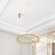 Nova Luce Stellar - hanglamp - Ø 80 x 150 cm - 31W dimbare LED incl. - goud