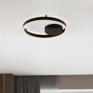 Nova Luce Hedra - plafondlamp - Ø 40 x 5 cm - 40W dimbare LED incl. - zandzwart