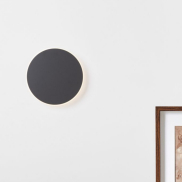 Nova Luce Nevo - wandlamp - Ø 30 x 3,9 cm - 20,5W LED incl. - zandzwart