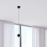 Nova Luce Conga - hanglamp - Ø 9,6 x 140 cm - 13W LED incl. - zwart chroom