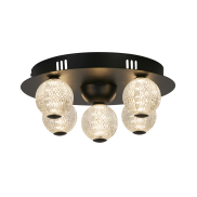 Searchlight Asteroid - plafondlamp - Ø 33 x 16 cm - 21W dimbare LED incl. - zwart