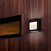 Nova Luce Tall - buiten wandverlichting - 12,5 x 13,5 x 4 cm - 6W LED incl. - IP54 - zandzwart