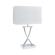 Searchlight Club - tafellamp - 31 x 20 x 48,5 cm - wit en chroom