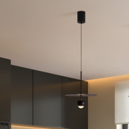 Nova Luce Edem - hanglamp - Ø 30 x 217 cm - 8W LED incl. - zandzwart