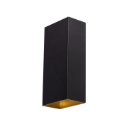 ETH David - wandlamp - 11,7 x 7,7 x 24,3 cm - zwart en goud