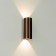 Artdelight Brody2 - wandverlichting - 7,2 x 7,2 x 18 cm - 2 x 4W dimbare LED incl. - IP54 - brons geborsteld