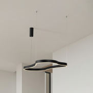 Nova Luce Dussa - hanglamp - 66 x 150 x 120 cm - 61W dimbare LED incl. - zandzwart