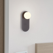 Nova Luce Blob - wandlamp - 12 x 30 x 13 cm - zandzwart en opaalglas