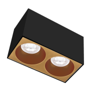 Century Italia Essenza Cube - opbouwspot 2L - 16 x 8 x 9,8 cm - goud en zwart