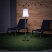 New Garden Lola slim 120 - oplaadbare vloerlamp met zonnepaneel - RGB+W - Ø 26 x 119 cm - 4,6W dimbare LED incl. - IP65 - antraciet