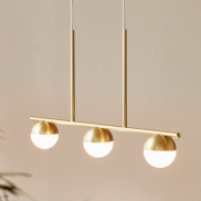 Nordlux Contina - hanglamp - 90 x 10 x 241,3 cm - messing en opaal wit