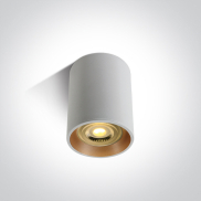 ONE Light Dark Light Cylinders - plafondverlichting - Ø 7 x 10 cm - wit en messing