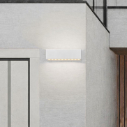 Nova Luce Flora - buiten wandverlichting - 23 x 6,5 x 6,5 cm - 10W LED incl. - IP54 - zandwit