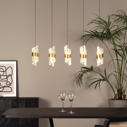 Lucide Kligande - hanglamp - 84 x 8 x 150 cm - 5 x 7,8W LED incl. - goud