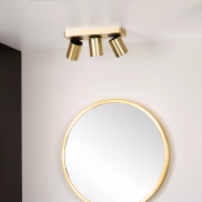 Lucide Nigel - opbouwspot - 30 x 10 x 11,5 cm - 3 x 5W dimbare LED incl. - dim to warm - goud