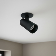ONE Light COB Cylinders - opbouwspot inclusief zwarte en messing reflector - Ø 6 x 9 cm - 6,5W dimbare LED incl. - zwart