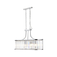 Searchlight Victoria - hanglamp - 78 x 30 x 150 cm - chroom en transparant