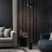 Nova Luce Thea - vloerlamp - Ø 20 x 135 cm - 17W  LED incl. - zwart
