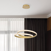 Nova Luce Grania - hanglamp - Ø 55 x 120 cm - 25W dimbare LED incl. - mat goud