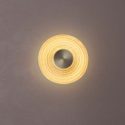 Nova Luce Nous - wandlamp - Ø 30 x 30 cm - 8W LED incl. - messing goud en amber glas