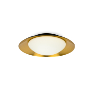 Faro Side - plafond/wandverlichting - Ø 39 x 11 x 21 cm - 15W LED incl. - zwart & koper