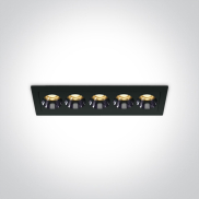 ONE Light Mirror Dark Light Range - inbouwspot - 147 x 45 mm, 140 x 36 mm inbouwmaat - 12W LED incl. - zwart