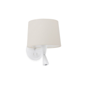 Faro Conga - wandverlichting - 21,5 x 19 x 17,3 cm - 3W LED incl. - mat wit en beige