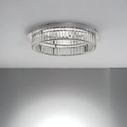 Nova Luce Aurelia - plafondlamp - Ø 60 x 12 cm - 41W dimbare LED incl. - chroom