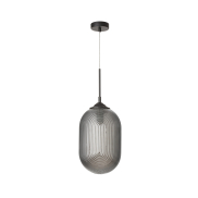 Nova Luce Athena - hanglamp - Ø 22,5 x 120 cm - rokerig grijs en mat zwart