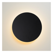Lucide Eklyps LED - wandverlichting - Ø 15 x 3 cm - 6W LED incl. - zwart