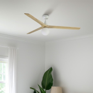 Faro Klim L - plafondventilator met licht - Ø 150 cm - mat wit en den