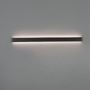 Nova Luce Seline - wandlamp - 7,5 x 2,7 x 120 cm - 44W LED incl. - IP44 - zandzwart