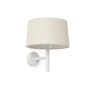 Faro Windsor - wandverlichting - Ø 29 x 39,2 x 26,5 cm - mat wit en linnen