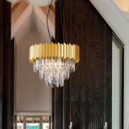 Nova Luce Magnolia - hanglamp - Ø 50 x 120 cm - goud