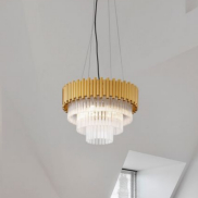 Nova Luce Magnolia - hanglamp - Ø 50 x 120 cm - goud