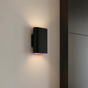Lucide Ovalis - wandverlichting - 16 x 8,5 x 20 cm - zwart en mat goud